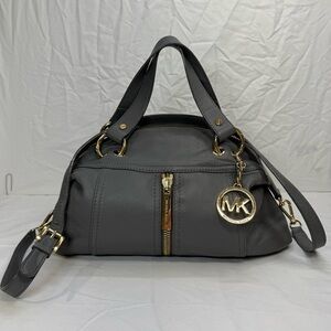 Michael Kors Charcoal Satchel with Gold Accents